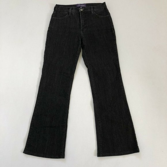 NYDJ Women's Black Lift Tuck Flare Leg Jeans Petite Fit 2P